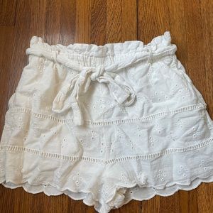 Zara White Eyelet Shorts